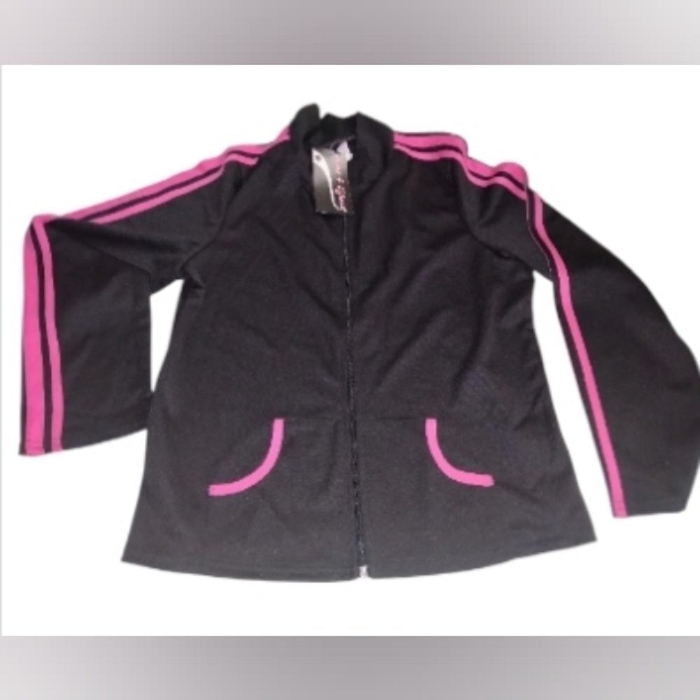 Fame 4 Fifteen Women's Size PX/L Black Jacket with Pink Stripe Accents New